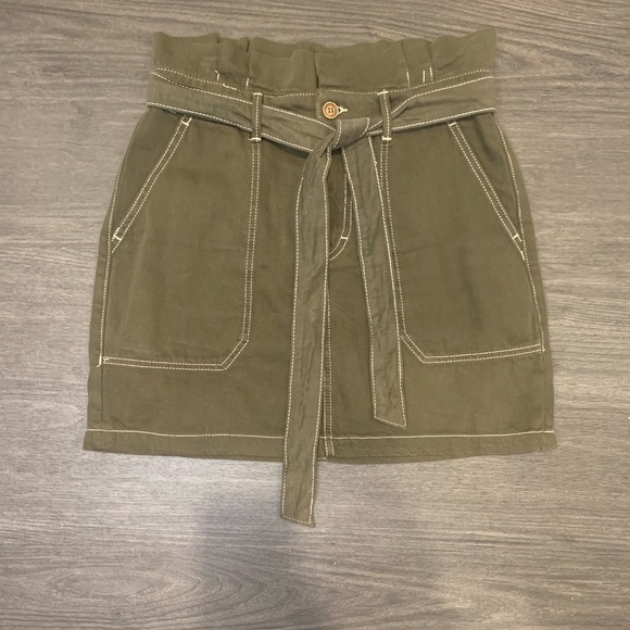 Free People Skirt Olive Green Size 10 Preowned - Picture 5 of 8